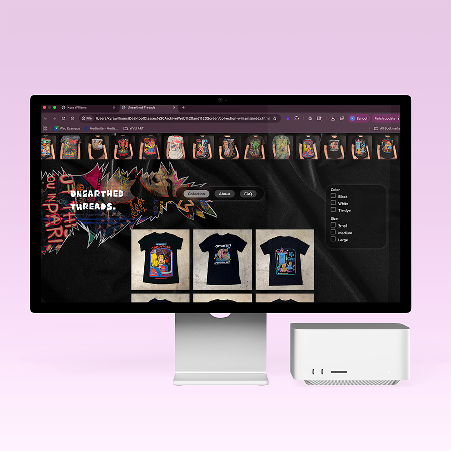 Preview of Unearthed Threads Website